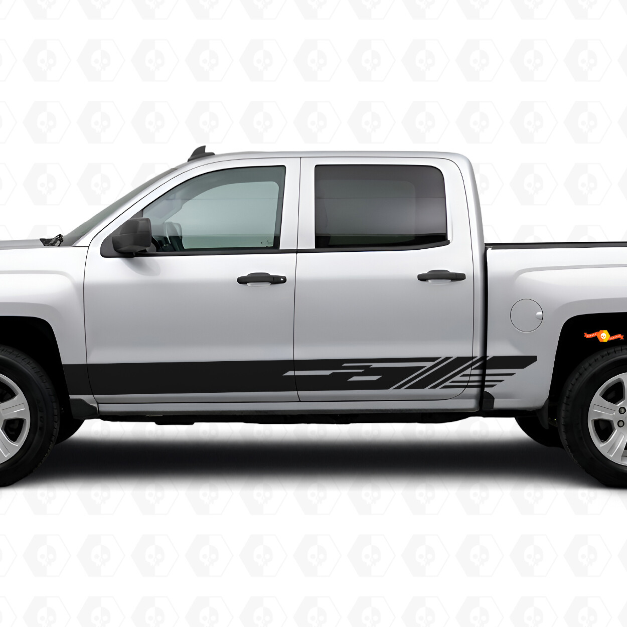 Franjas de vinilo diagonales para la puerta y el panel lateral para Chevrolet Silverado 1500 K2XX 2014-2019