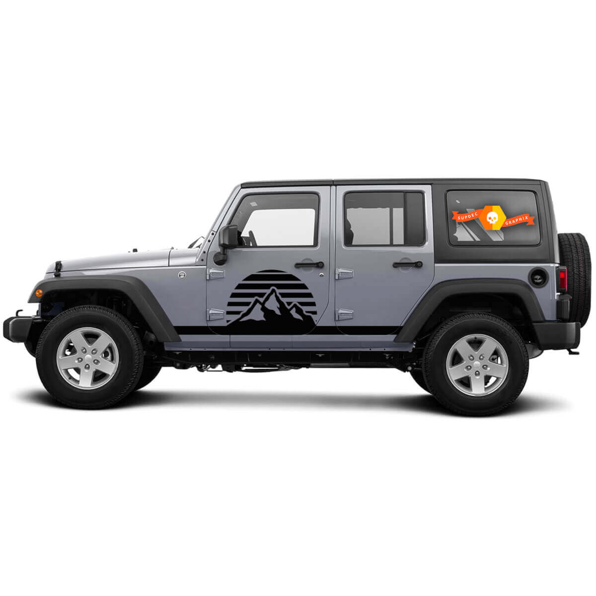 Kit de Vinilo Adhesivo para Puerta Lateral Mountain Sunrise para Jeep Wrangler