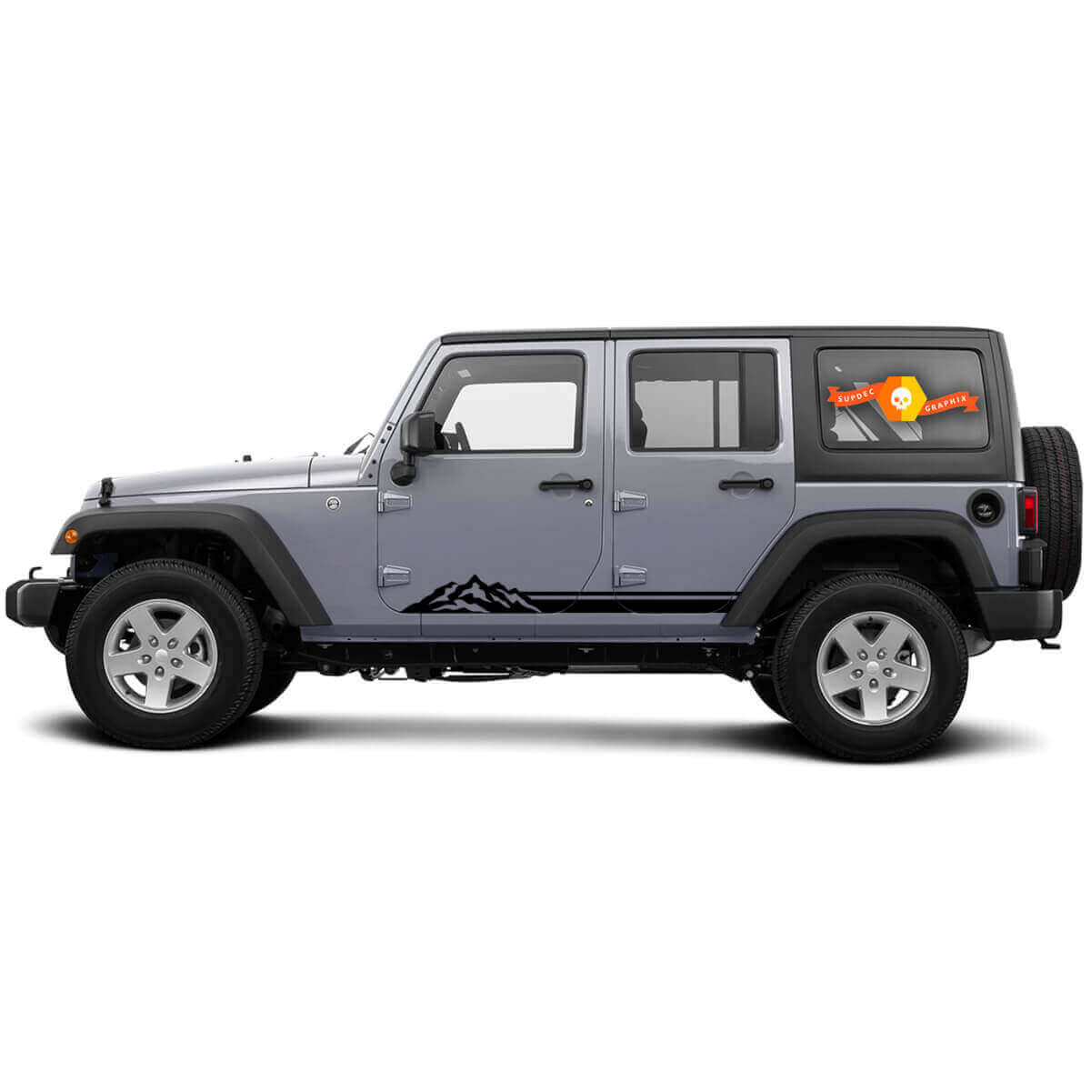 Pegatinas de vinilo para los paneles laterales Mountain Rocker para Jeep Wrangler CJ TJ JK JKU JL JLU