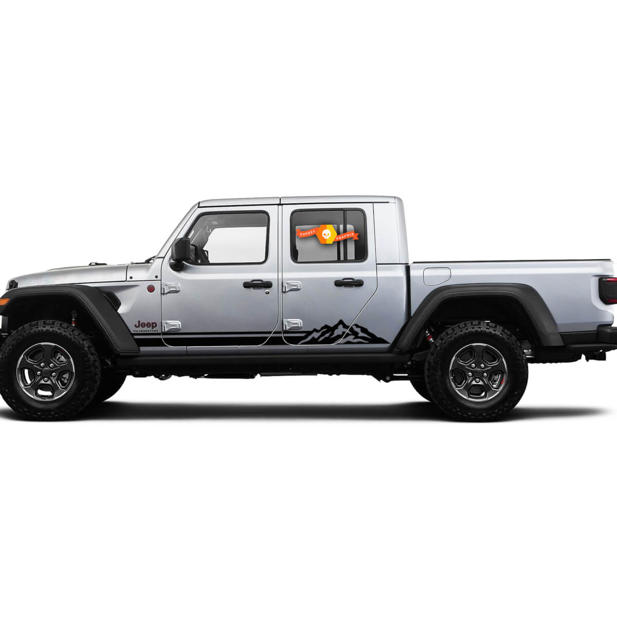 2 Side Jeep Gladiator Rocker Panel Lines Mountain Side Vinilo Calcomanías Gráficos Pegatina
