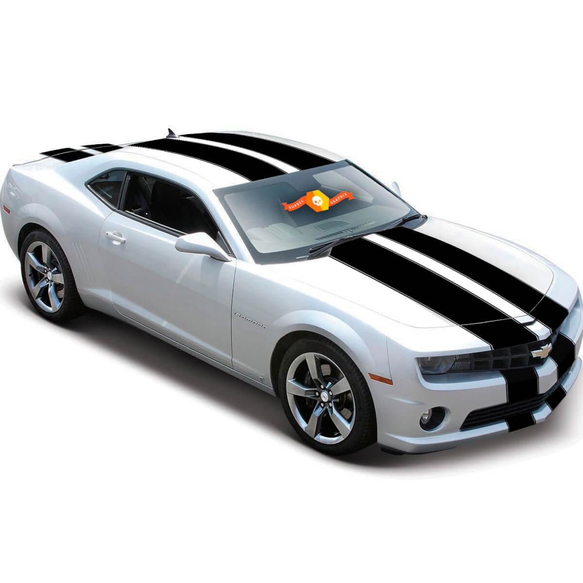 2010 - 2020 Chevy Camaro Tapered Double Rally Racing Stripes Calcomanía adhesiva 2012 2011 SS V6 1
