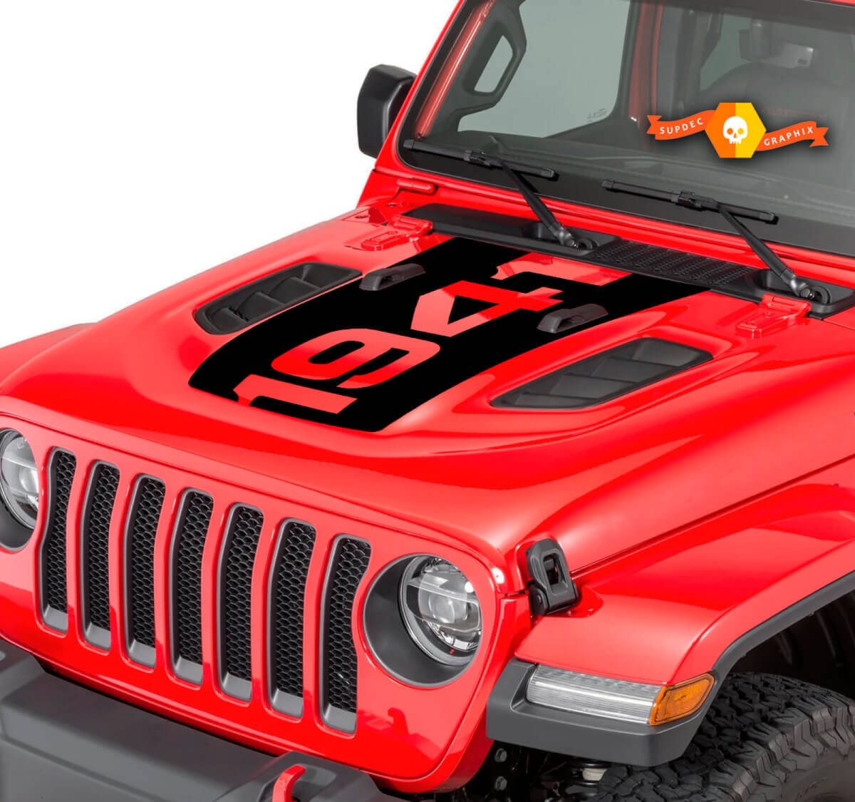 Vinilo adhesivo capó Blackout 1941 para Jeep Wrangler JL/JT Rubicon