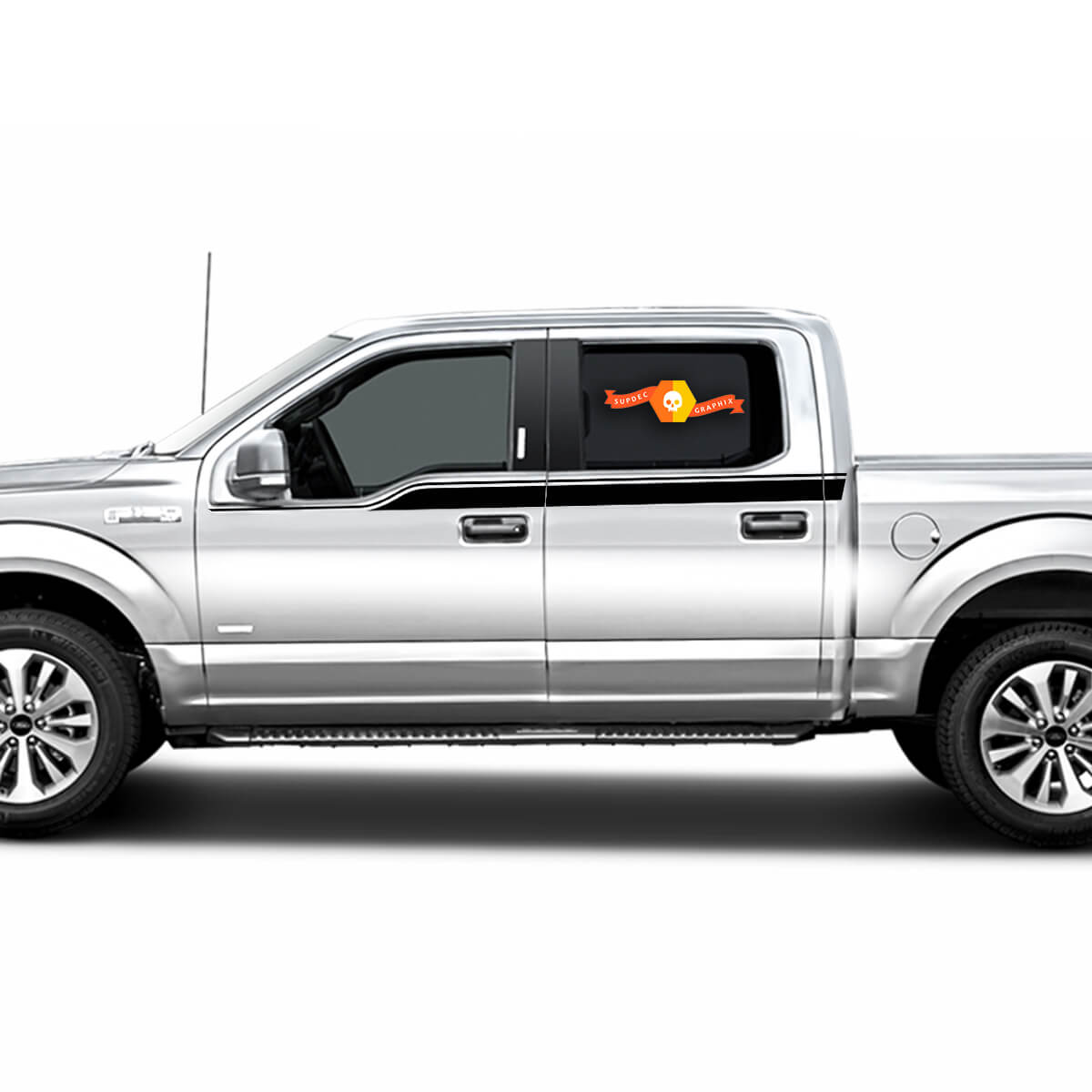 Ford F150 2009- 2014 Lado superior Bodyline Racing Rally Stripes Pegatinas Calcomanías Gráficos
