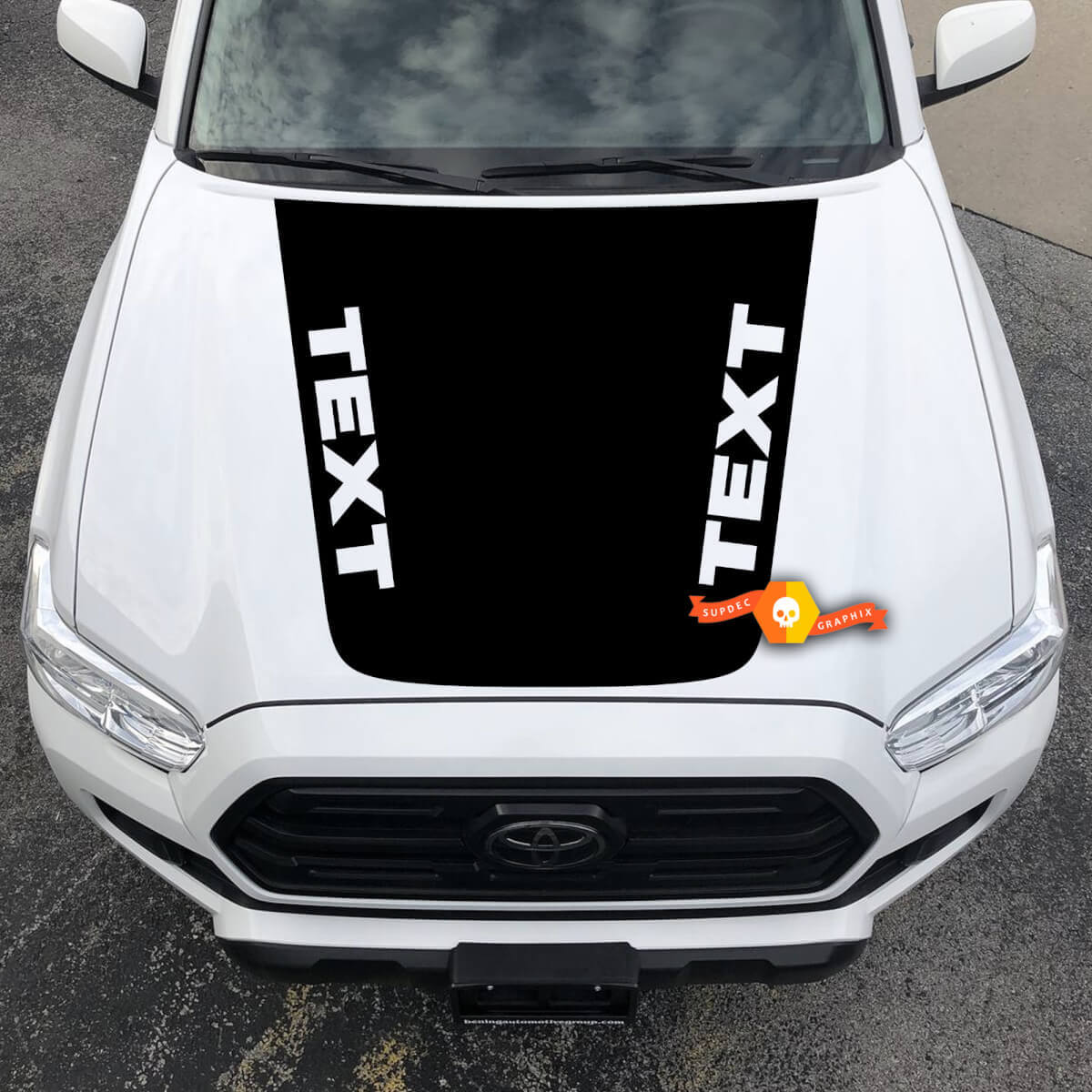 Vinilo adhesivo para capó con texto personalizado para Toyota Tacoma 2016-2021