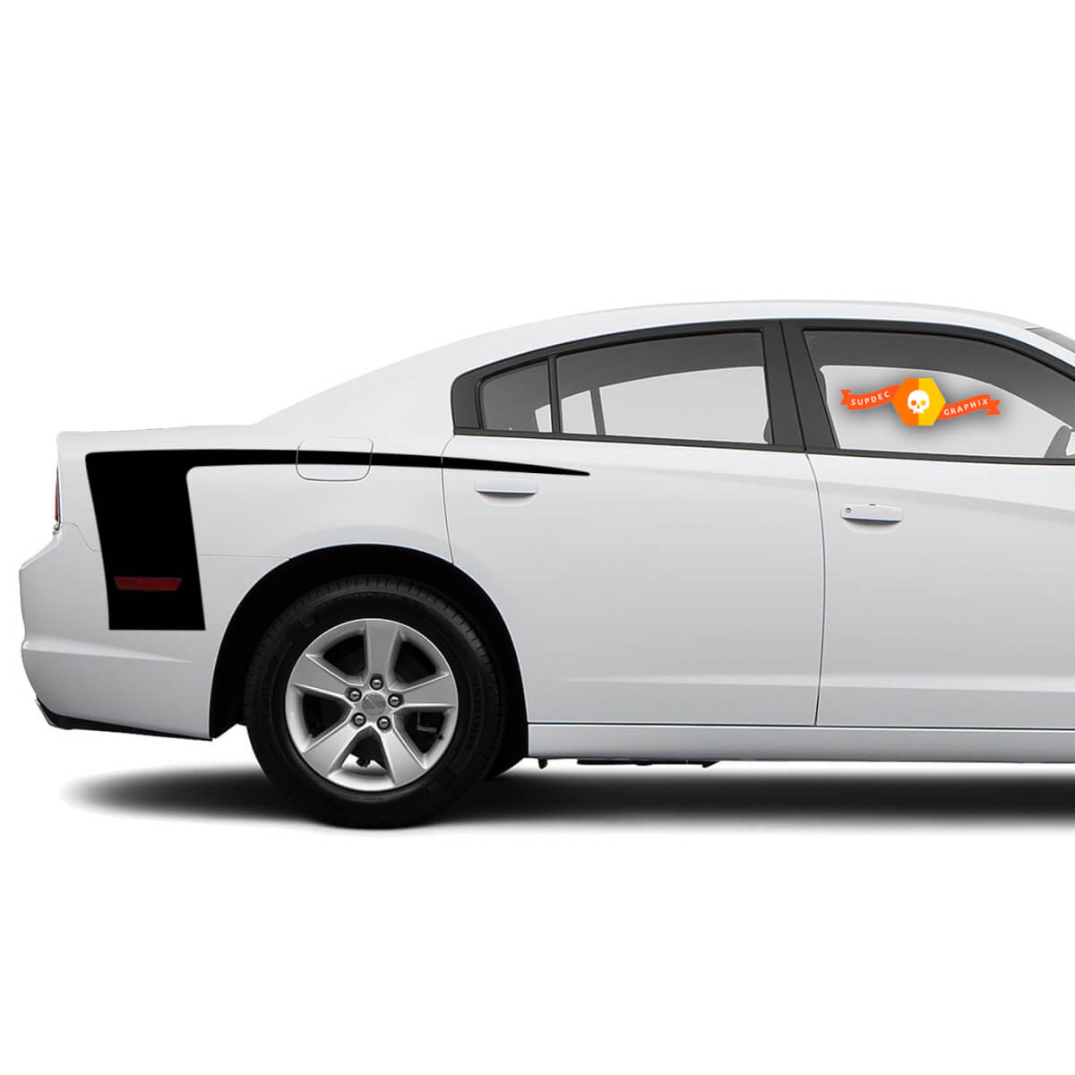 2 calcomanías de vinilo de estilo sólido de hockey con gráficos de rayas - Se adapta al Charger RT SXT 2012-2021
