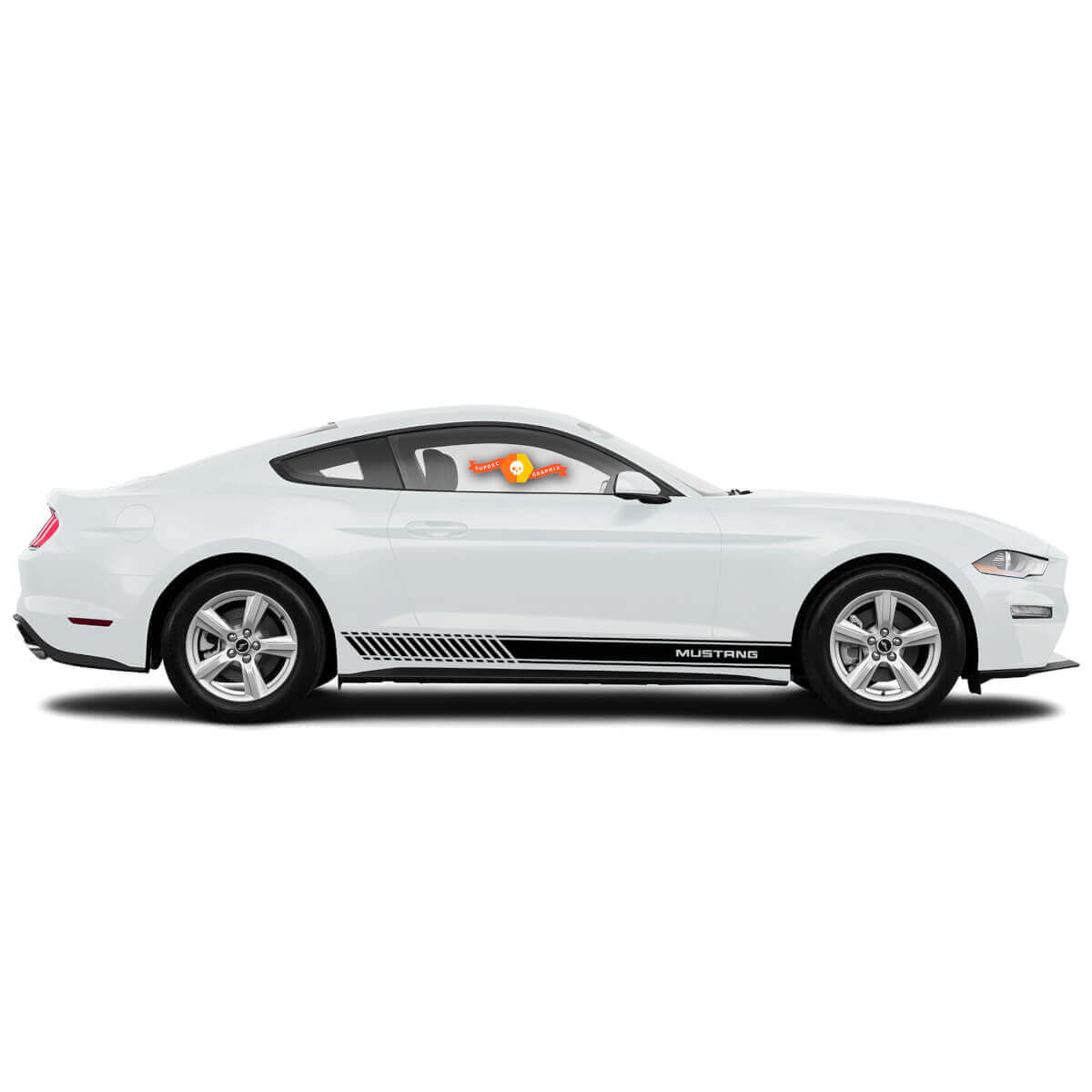 Calcomanías de vinilo con franjas laterales estilo racing para Musclecar Mustang 2005-2020