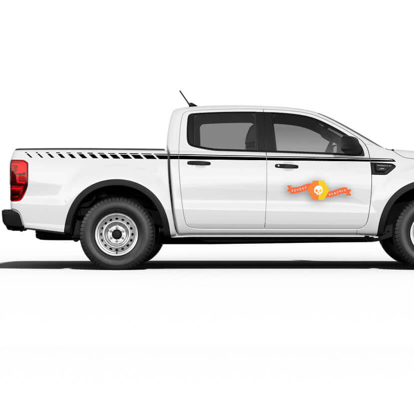 Calcomanías adhesivas de rayas para Ford Ranger 2019, kit de acento gráfico de vinilo para carrocería lateral UPROAR
