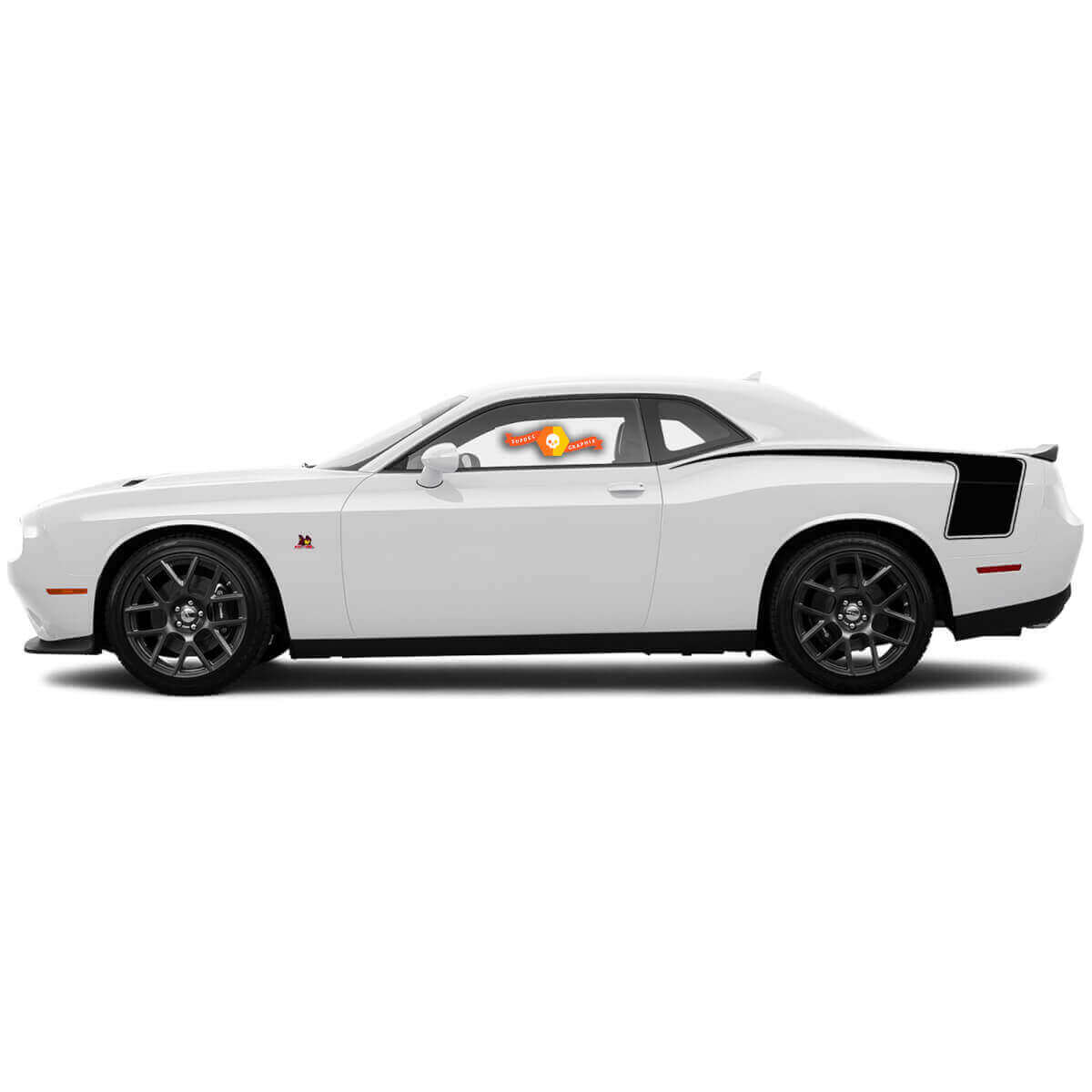Juego de calcomanías de franjas laterales traseras en forma de palo de hockey para Dodge Challenger 2015-2018