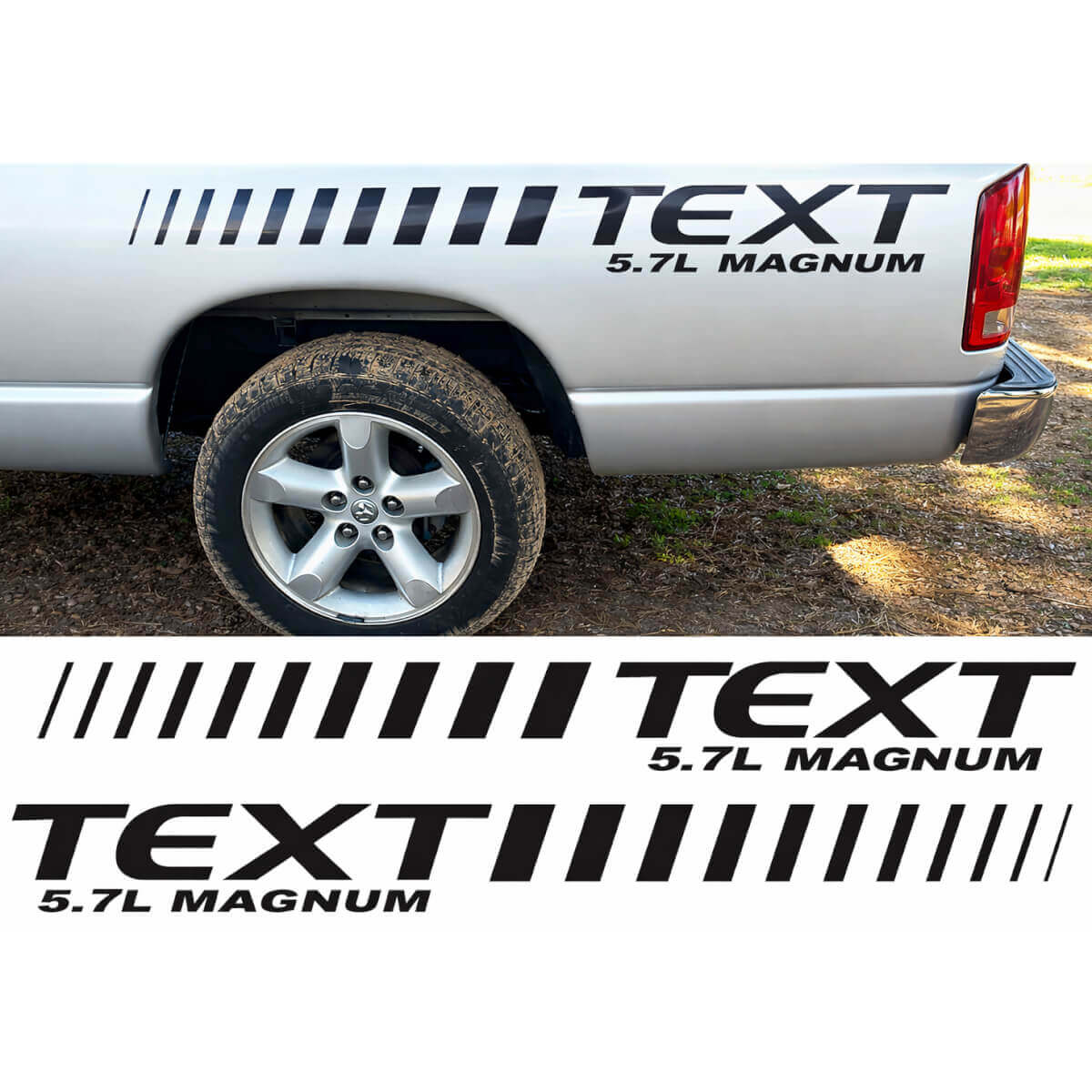 Kit de Pegatinas de Vinilo Personalizadas de Tiras Laterales para Cama 5.7 Magnum para Dodge Ram