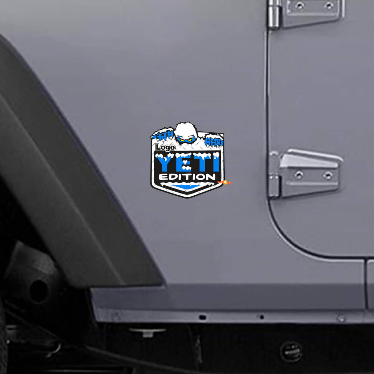 Vinilo lateral con logo personalizado Edición Yeti para Jeep Wrangler Rubicon
