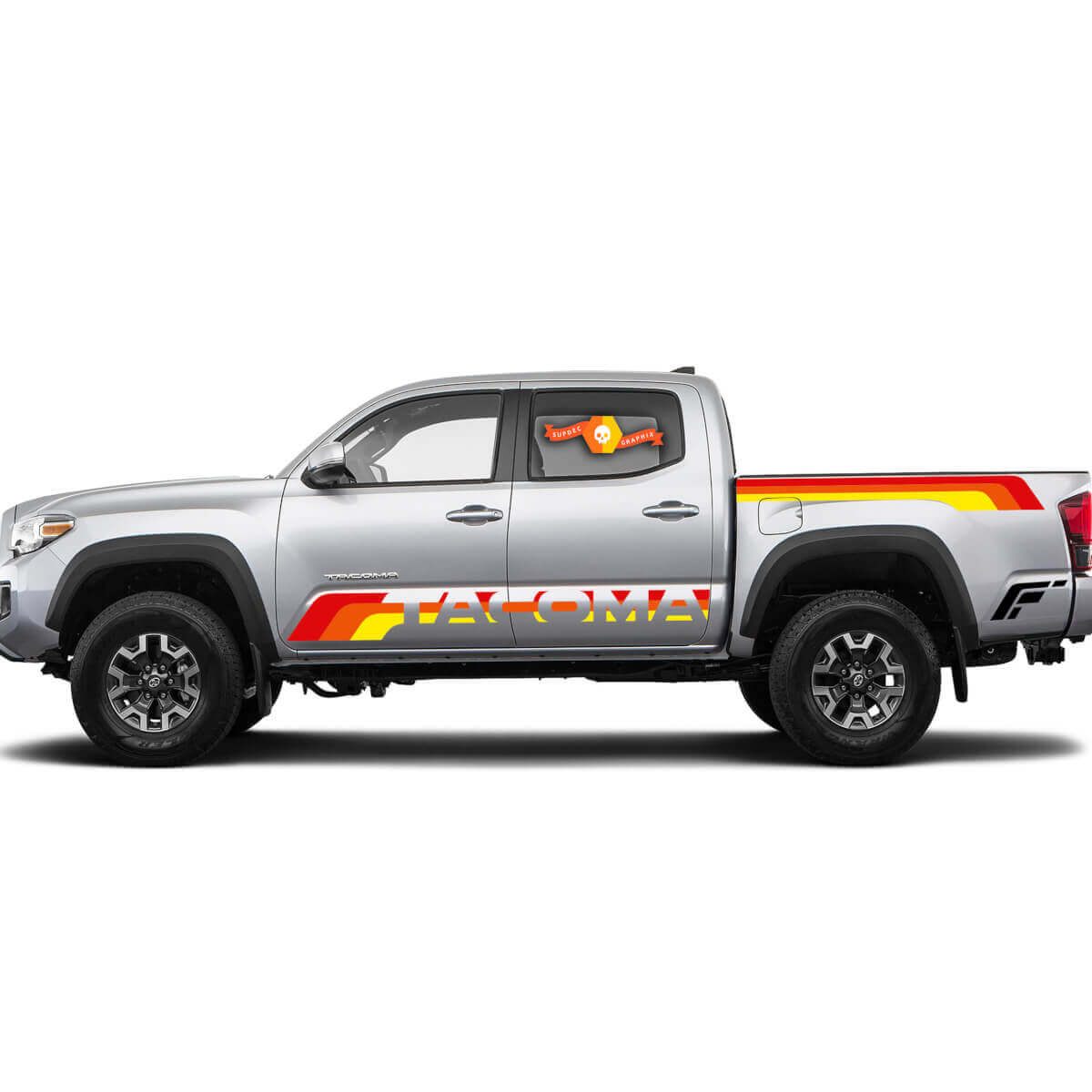 Calcomanía de Vinilo Lateral con Gráficos de Rayas Estilo Vintage para Toyota Tacoma