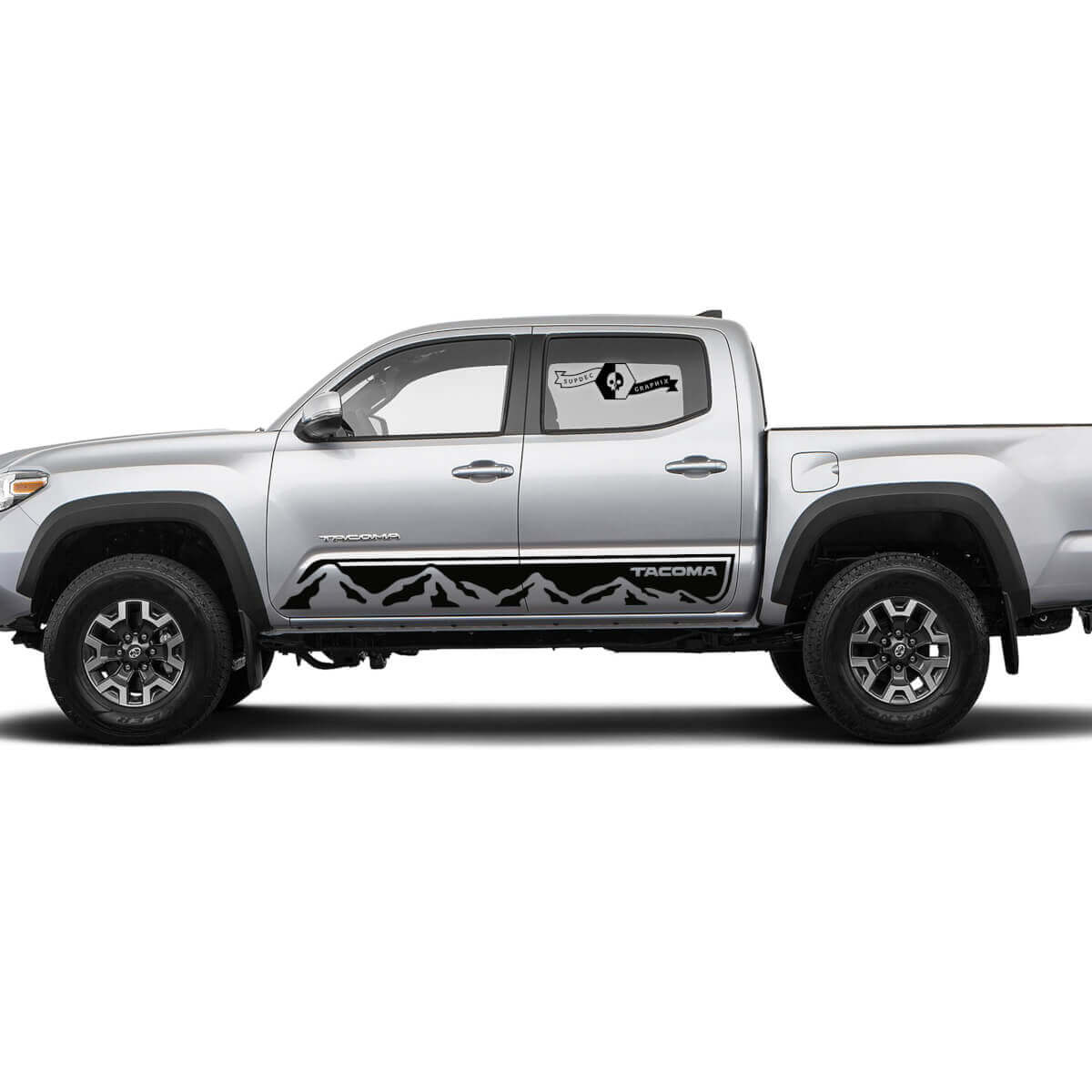 Kit de calcomanías de vinilo con franjas laterales estilo Montaña para Toyota Tacoma