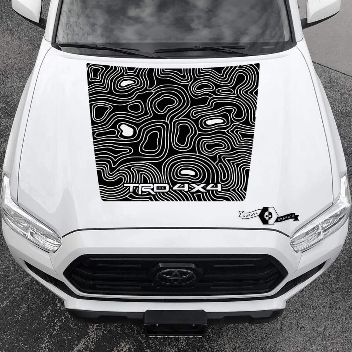 Calcomanía de Vinilo para Capó con Mapa Topográfico TRD 4x4 para Toyota Tacoma 2016-2021