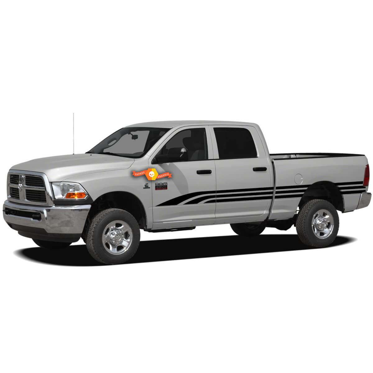 Calcomanía para Dodge Ram Crew Cab 2500 Tribble Stripe Vinyl Graphics Design Sticker
