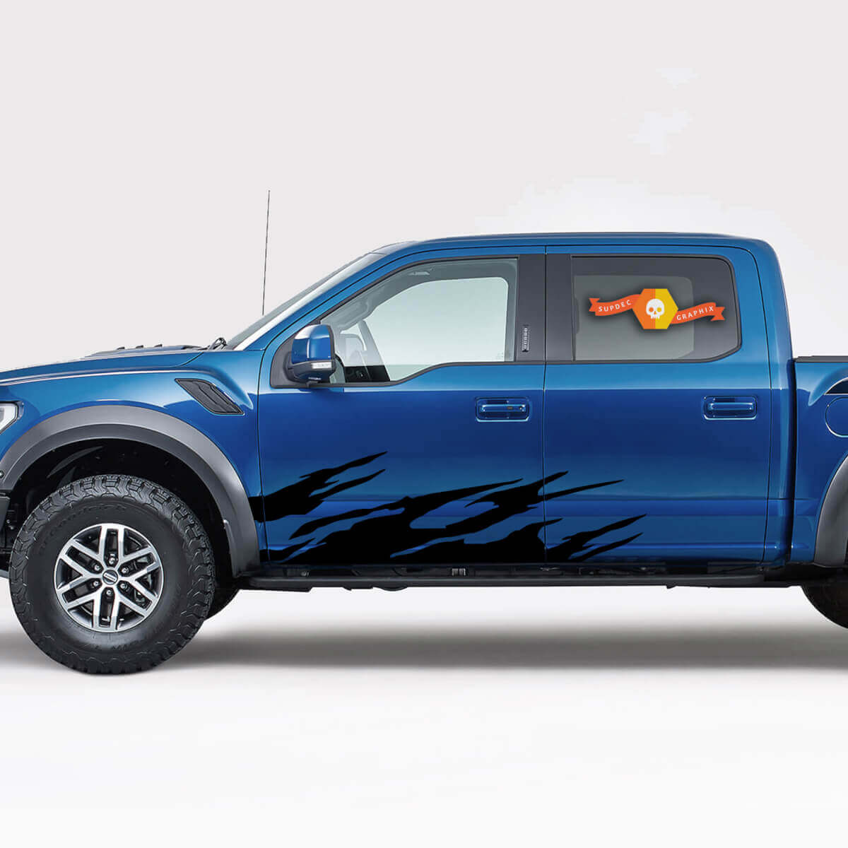 Calcomanía calcomanía rayas gráficas cepillo lateral para Ford Supercab F150 2018 2019 2020
