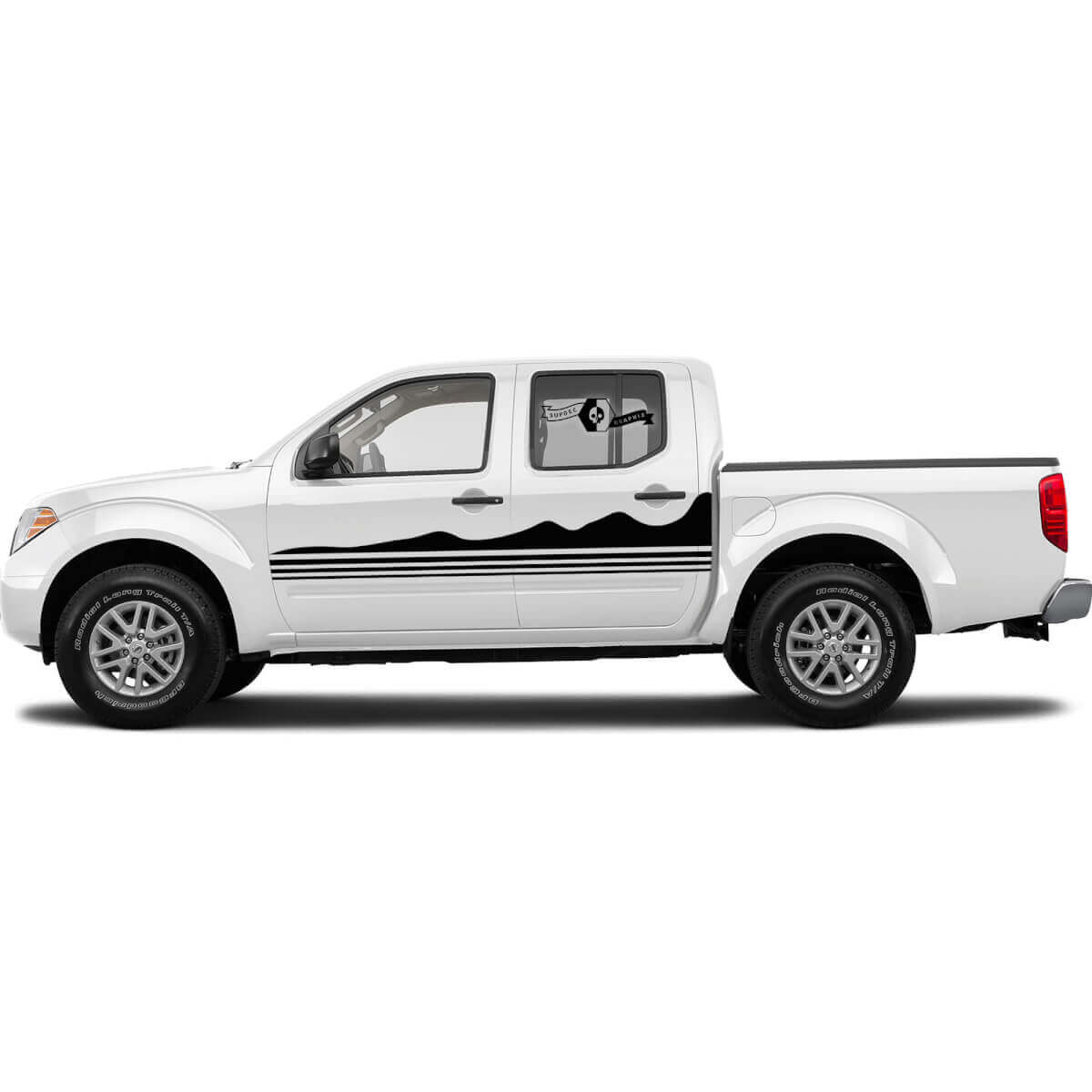 Par de calcomanías laterales estilo Wave para Nissan Frontier
