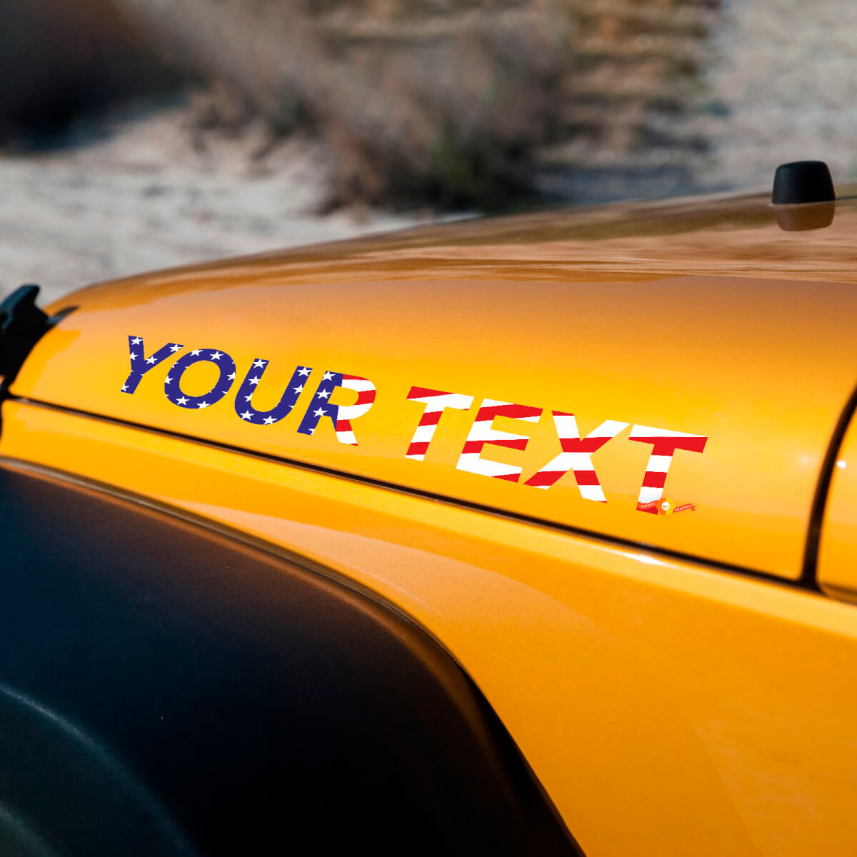 Kit de vinilo adhesivo para capó con letras estilo bandera americana para Jeep Rubicon
