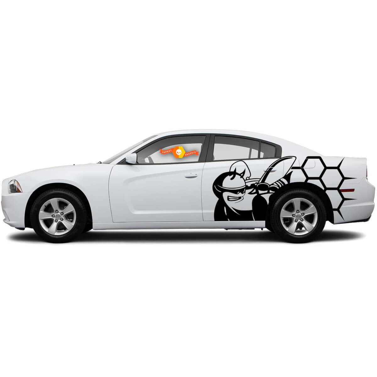 Juego de adhesivos laterales de vinilo con diseño panal Scat Pack para Dodge Challenger Charger