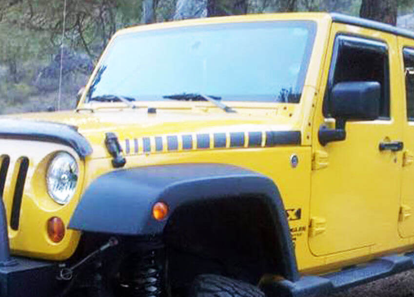 Juego de calcomanías de vinilo con franjas laterales intermitentes para capó para Jeep Wrangler