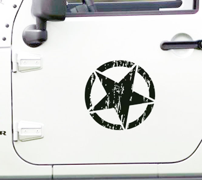 Adhesivo Vinilo Pegatina Star Black Ops Oscar Mike para Puerta de Jeep Wrangler