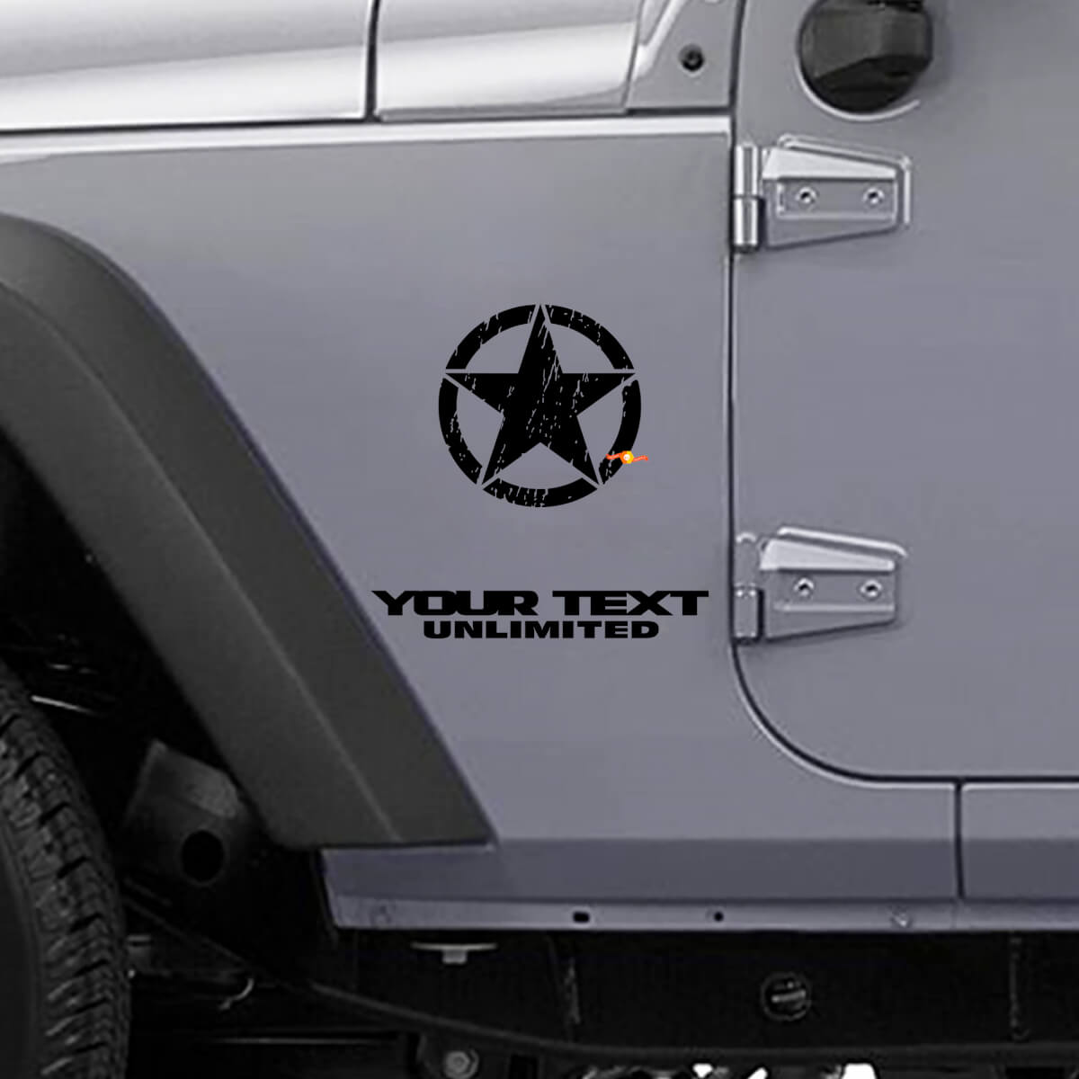 Adhesivo Vinilo Lateral Estrella Desgastada para Jeep Wrangler YK JK XJ
