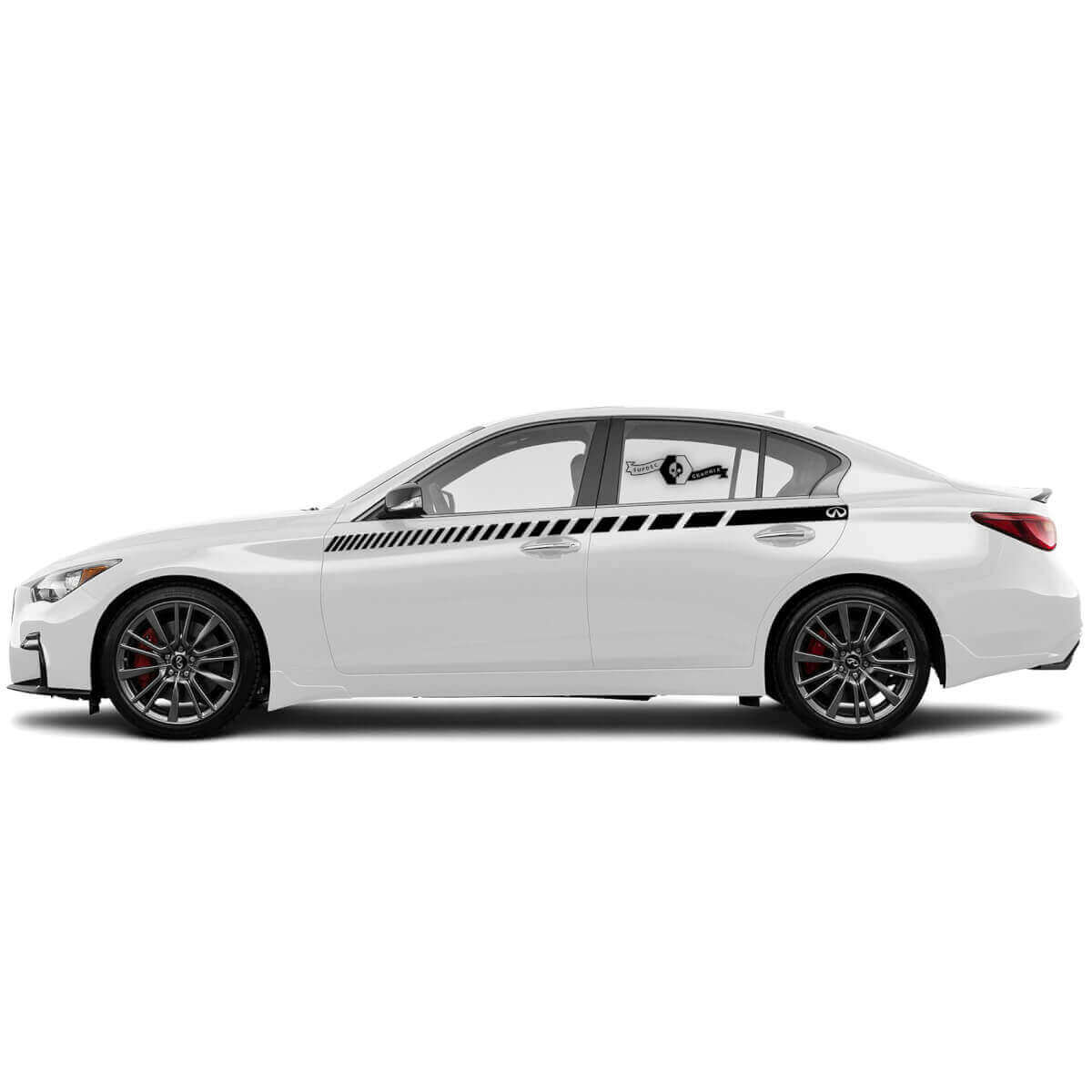 Kit de calcomanías de vinilo con rayas laterales a cuadros para Infiniti Q50 Q60