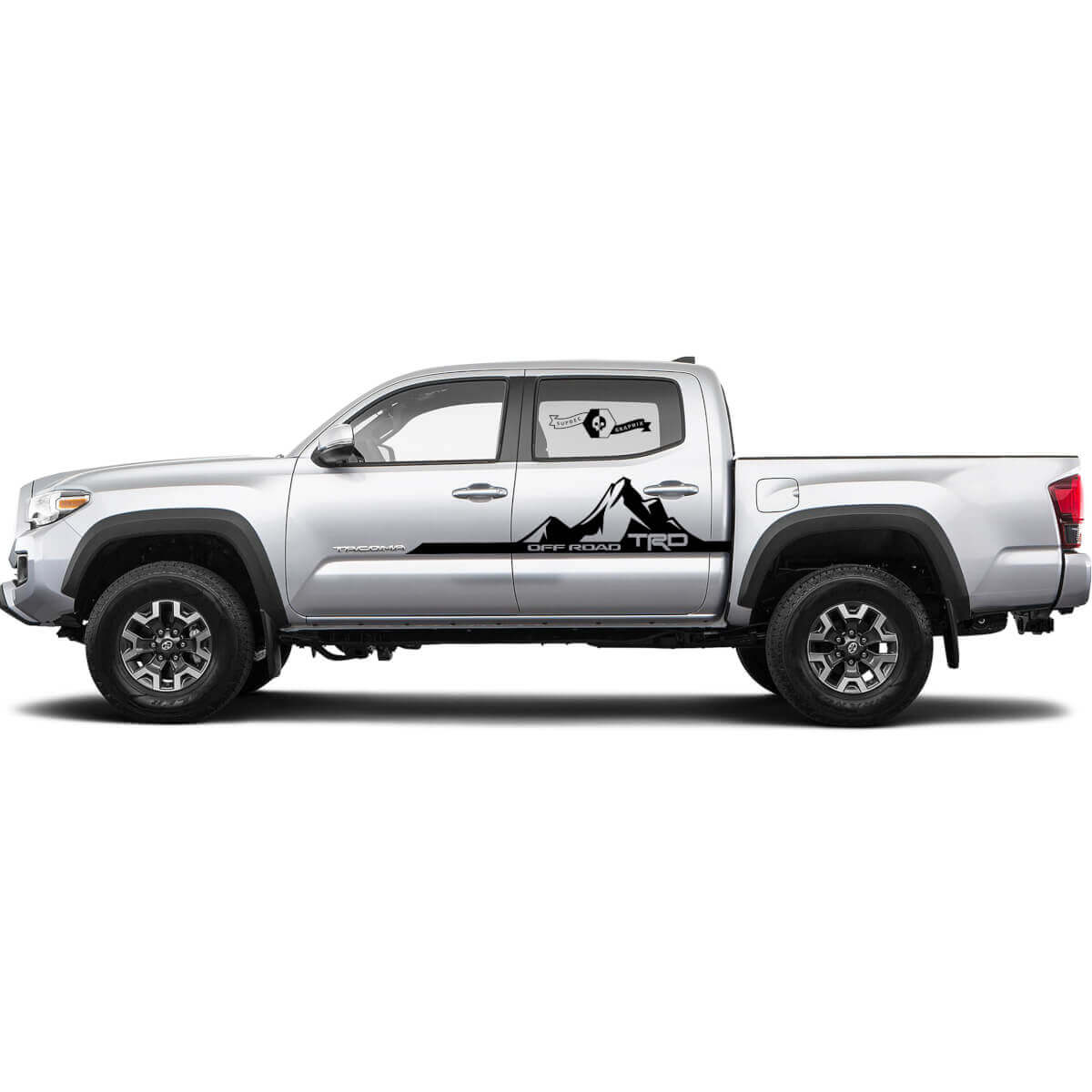 Calcomanías de vinilo TRD off road Mountains Doors BedSide Side aptas para Toyota Tacoma Tundra todos los años
