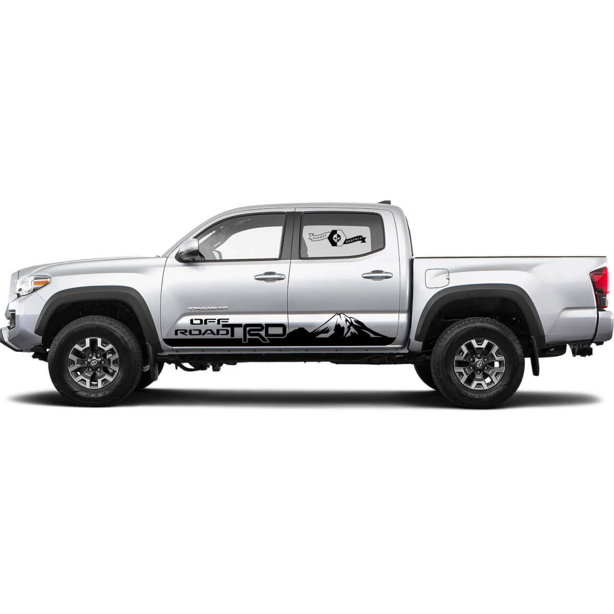 Calcomanías de vinilo TRD off road Mountains Rocker Panel BedSide Side adecuadas para Toyota Tacoma Tundra todos los años
