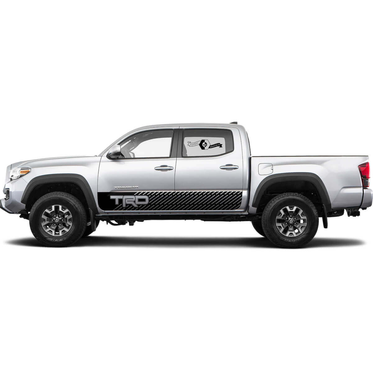 Calcomanías de vinilo TRD Off-Road Lines Rocker Panel BedSide Side adecuadas para Toyota Tacoma Tundra todos los años
