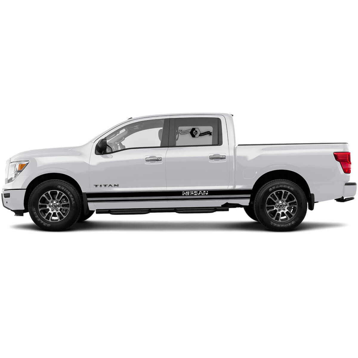 Kit de pegatinas de vinilo para panel lateral de faldón con líneas rectas para Nissan Titan