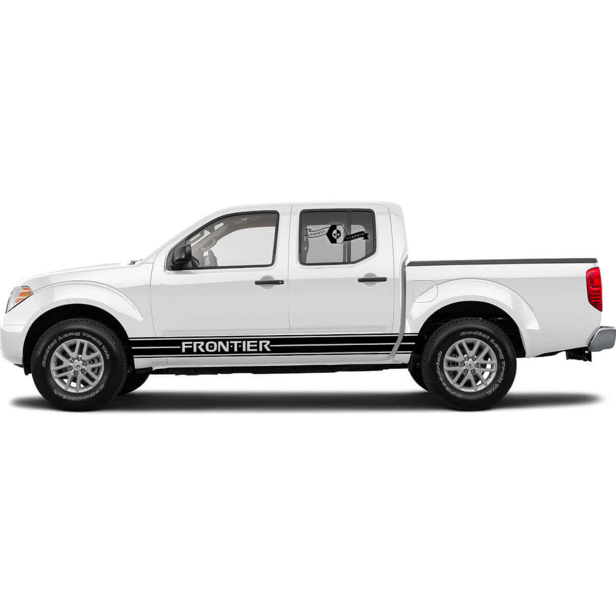 Calcomanía de vinilo para panel lateral con franjas lisas para Nissan Titan Frontier