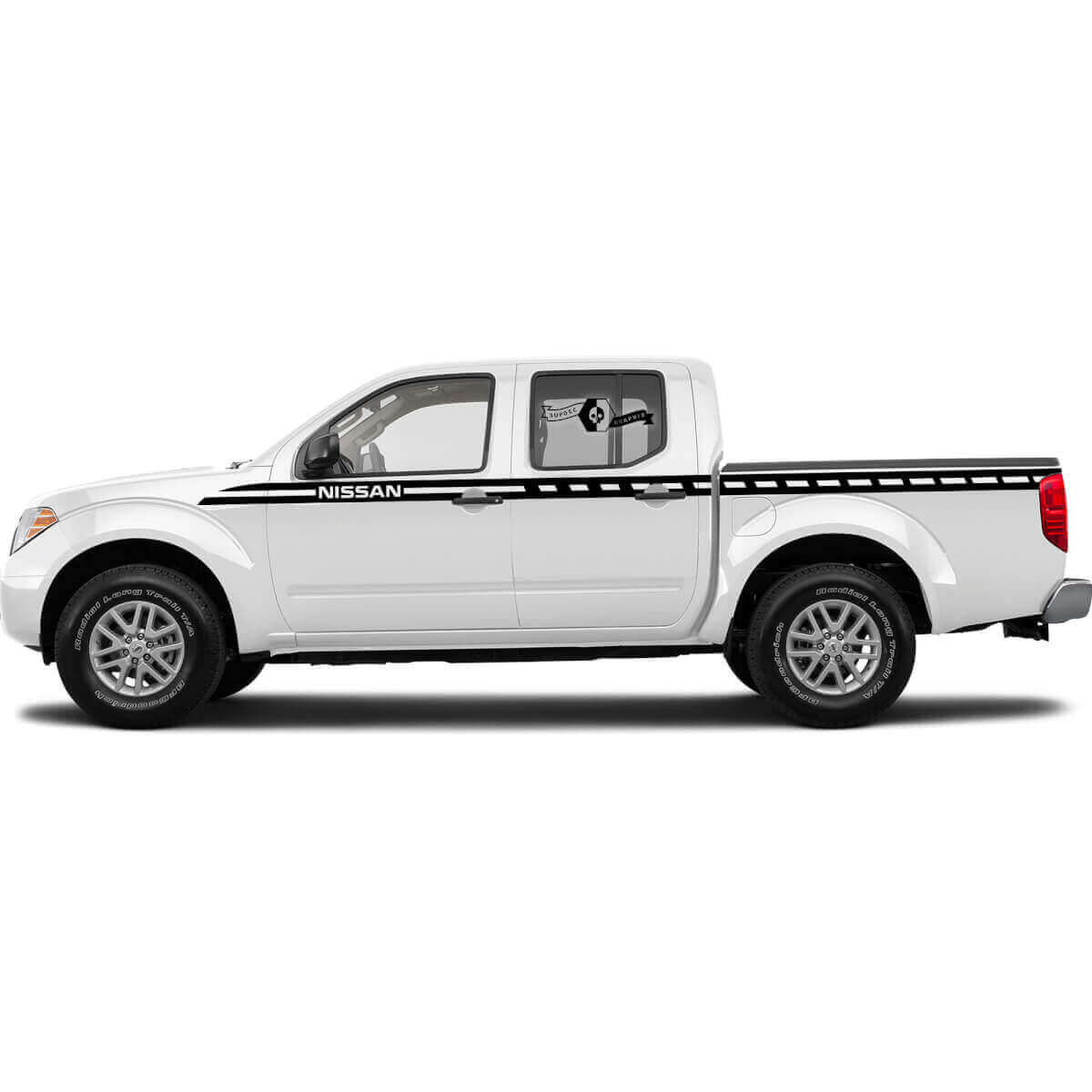 Kit de calcomanías de vinilo con franjas laterales a cuadros para Nissan Titan