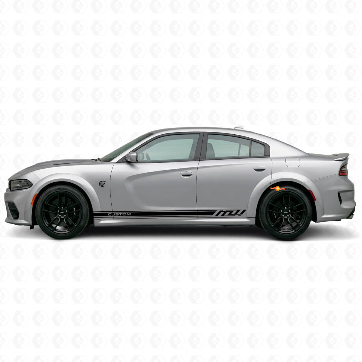 Vinilo adhesivo con franjas laterales personalizadas de carreras para Dodge Charger Eléctrico