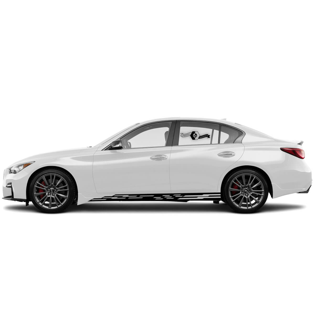 Par nueva calcomanía Panel basculante pegatina puerta lateral parte inferior raya para INFINITI Q50
