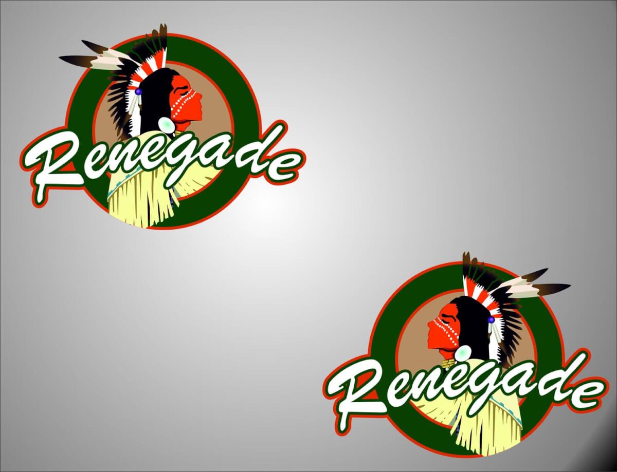 2 RENEGADE logotipo izquierdo/derecho Jeep Wrangler calcomanías adhesivas de vinilo