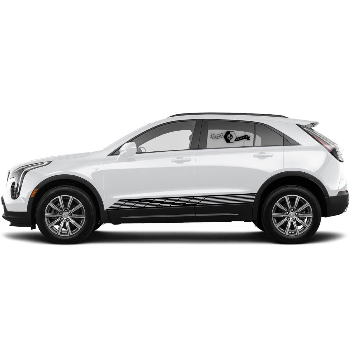 2 Nuevas líneas de etiqueta de la etiqueta de la calcomanía de la calcomanía Stripe pinchada para Cadillac XT4