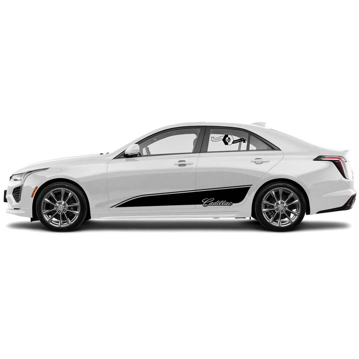 2 NUEVA ETIQUETA DE VECTORIA PUERTAS CONTENIDOS LÍNEAS DE LÍNEA DE ARTORICIO ACCENTE LÍNEA DE VINIL DE VINILLA PARA CADILLAC CT4