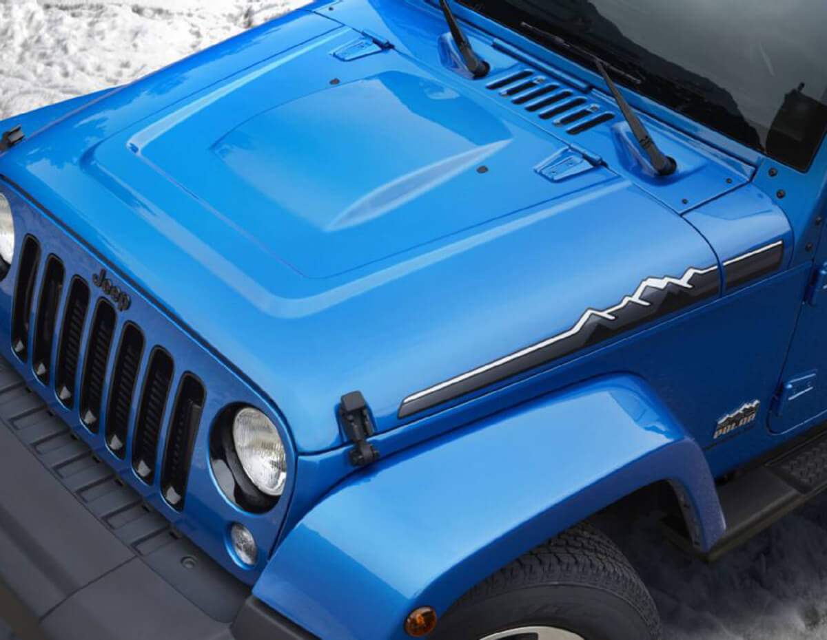 Juego de Pegatinas Laterales de Vinilo para Capó Edición Polar Mountain para Jeep Wrangler