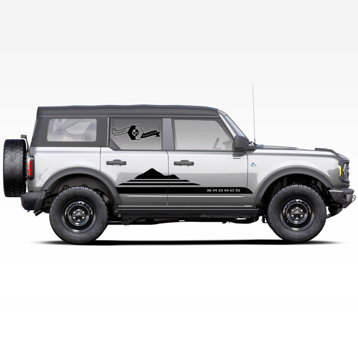 Par de las montañas de Bronco Badlands Stripe Stripe Stribe Strobe Strobe Pegatinas para Ford Bronco 2021