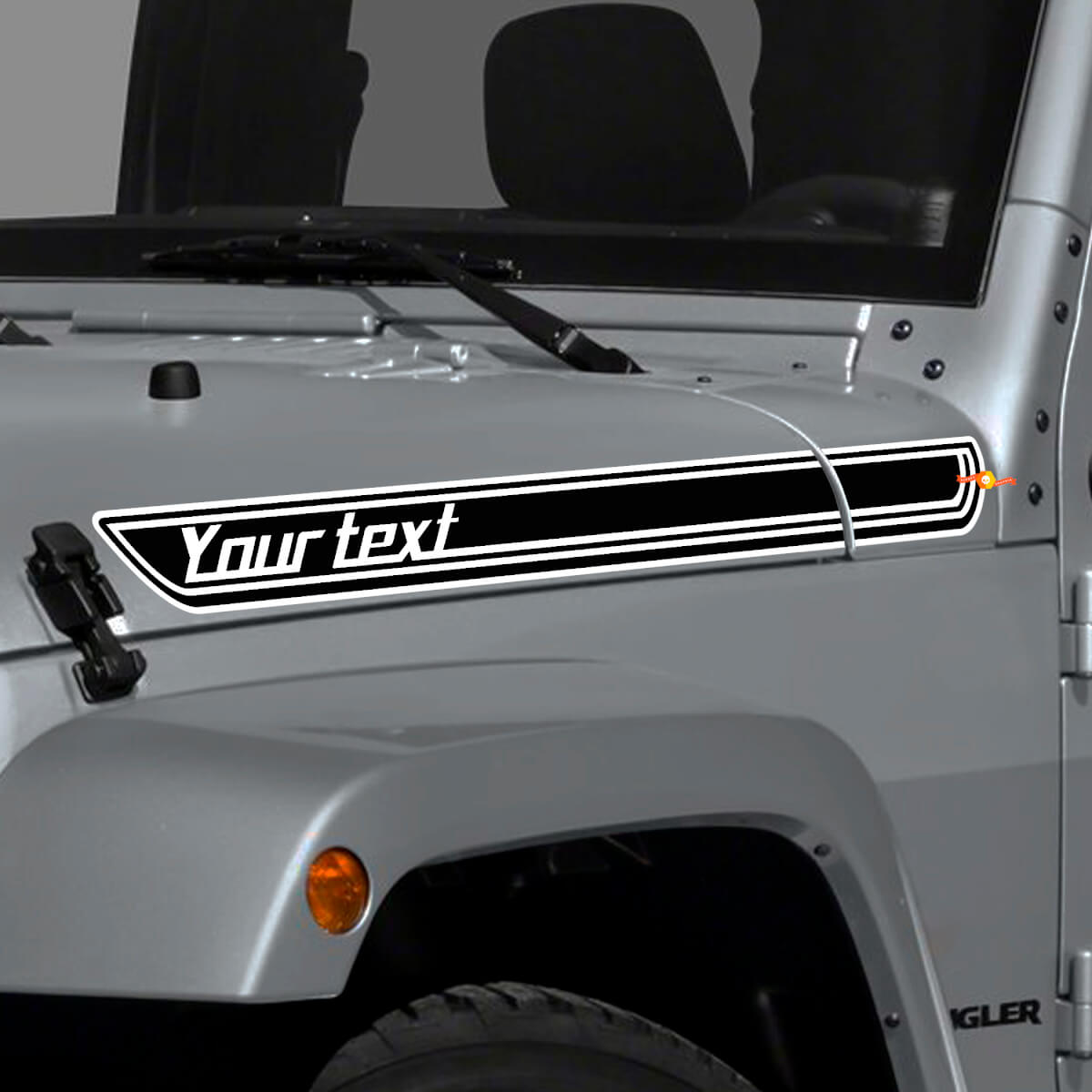 Vinilo adhesivo personalizado de franjas de capó para Jeep Wrangler y CJ