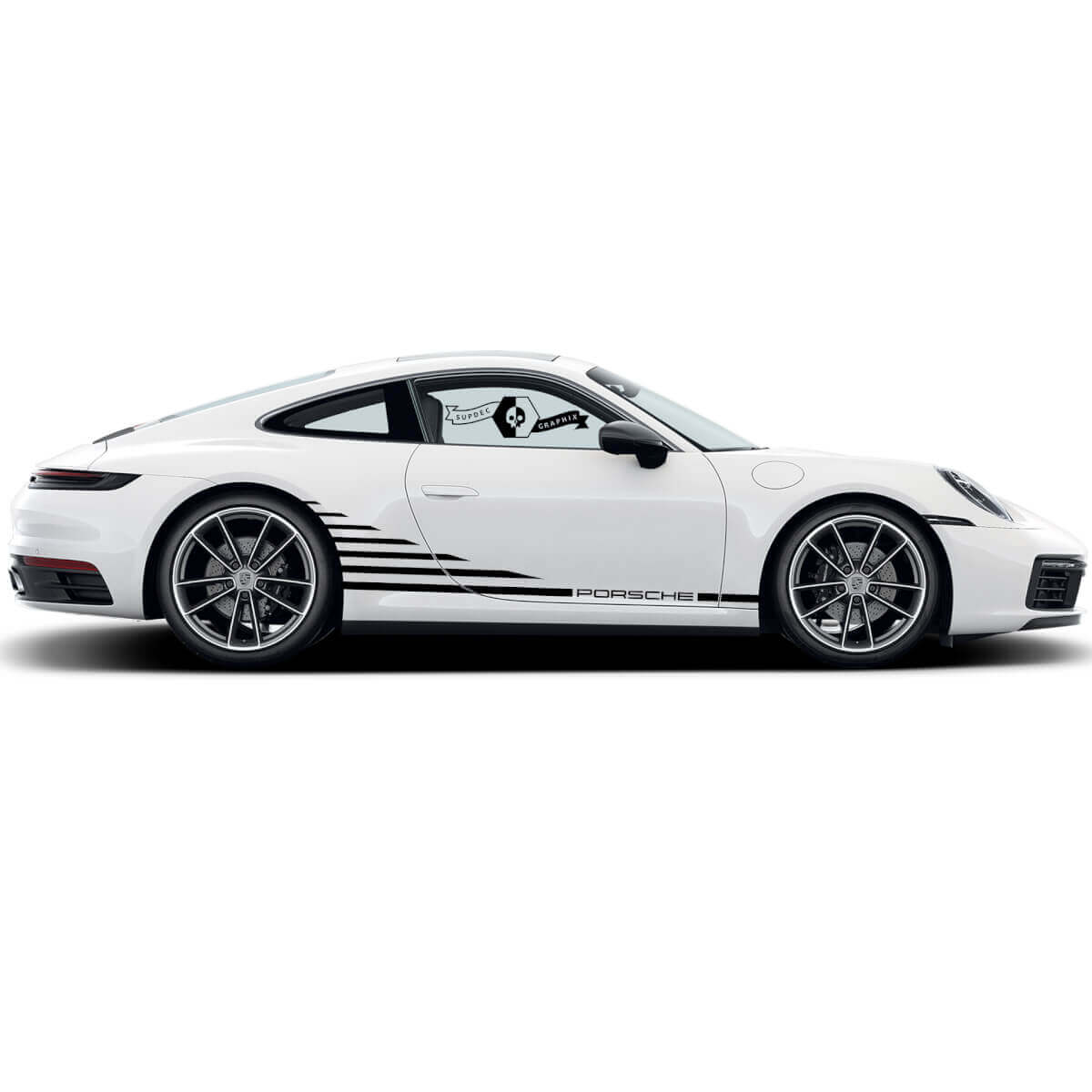 Juego de adhesivos vinilo de franjas laterales estilo Carrera para Porsche 911