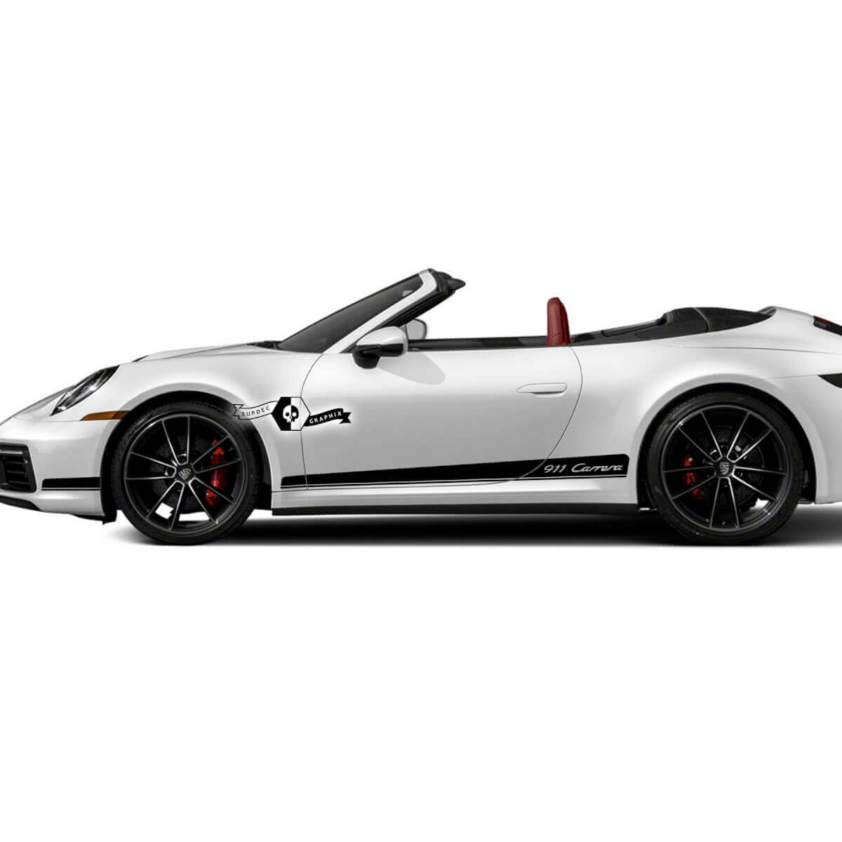 Par de rayas laterales de panel de carrocería para Porsche 911 Carrera Kit de pegatinas de calcomanías
