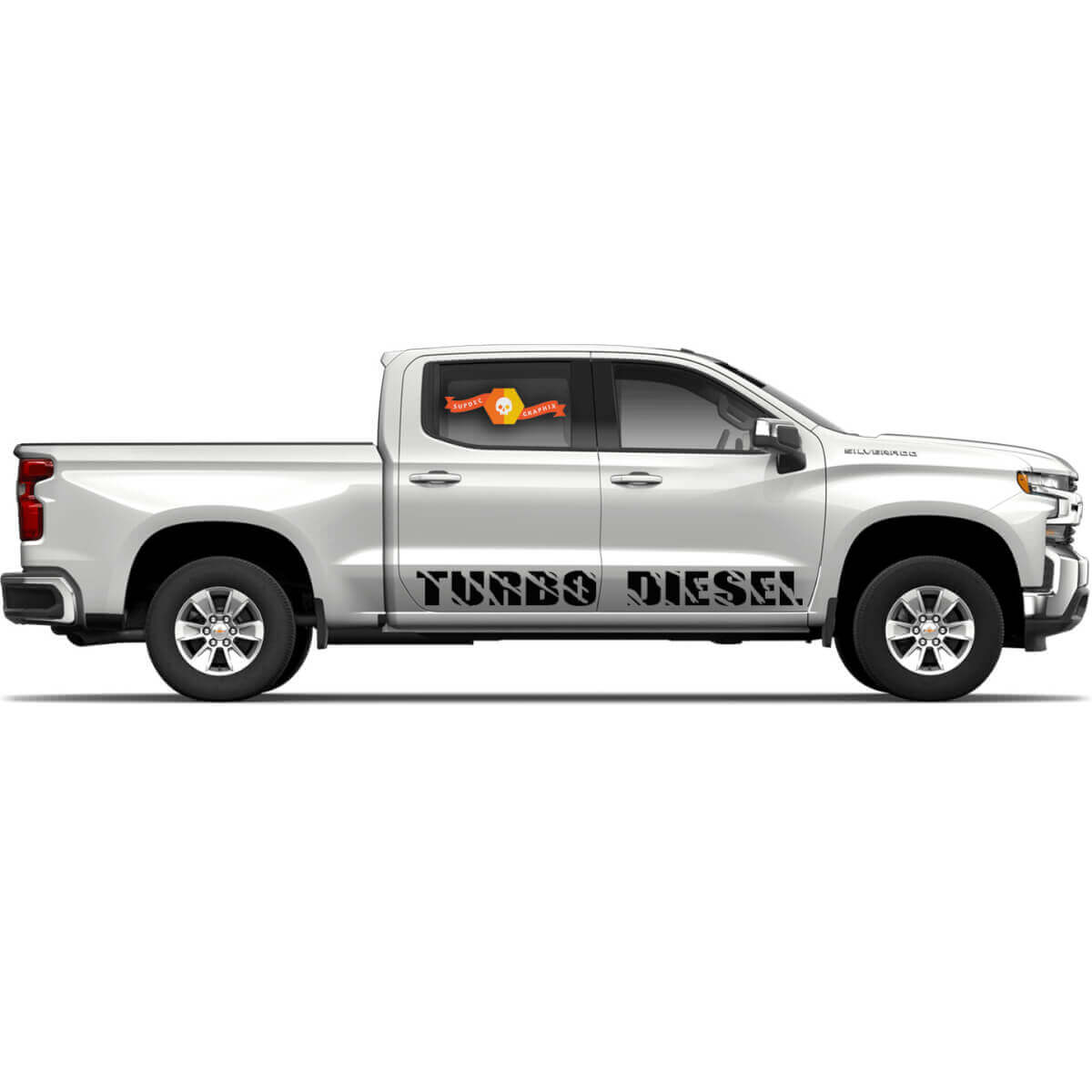 Kit de adhesivos de vinilo para paneles laterales de balancines Turbo Diesel para Chevrolet Silverado
