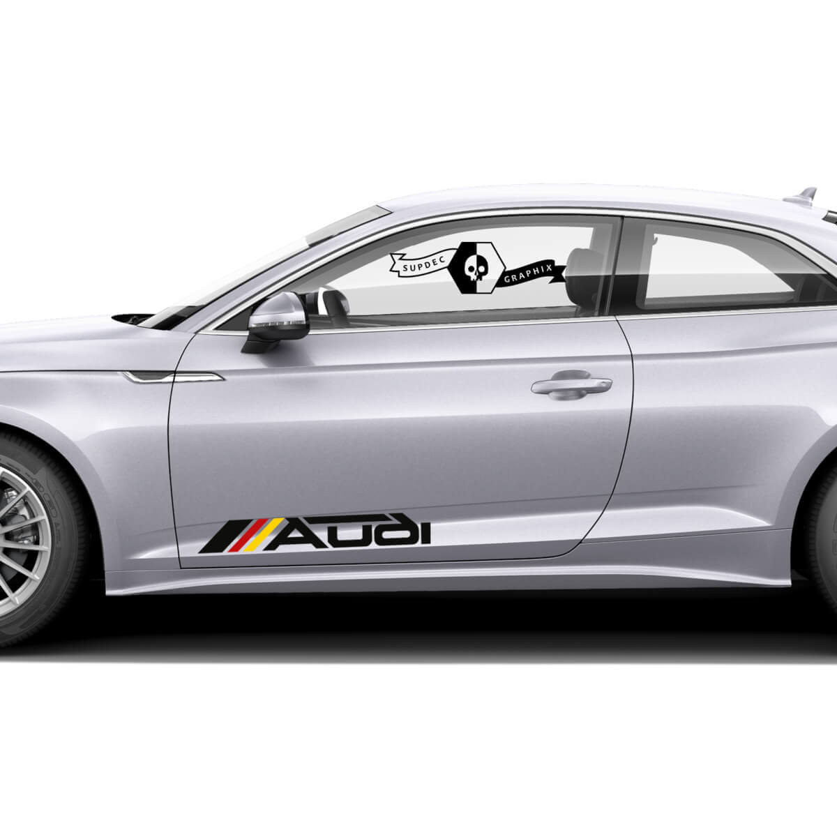 2 Pegatina de vinilo de coche deportivo Audi Sport Racing Color
