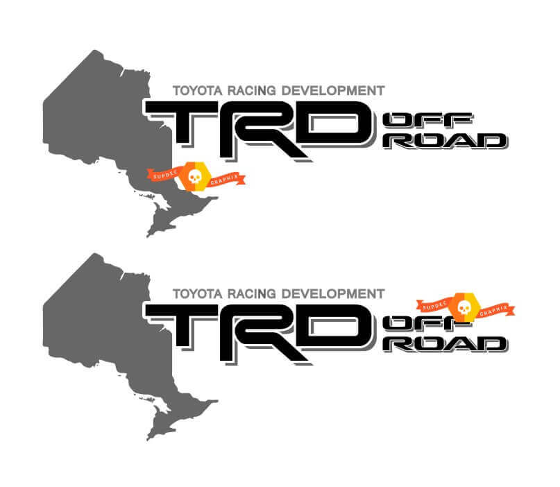 Calcomanía TRD Off Road con mapa de Ontario para Tundra Tacoma Toyota 4Runner
