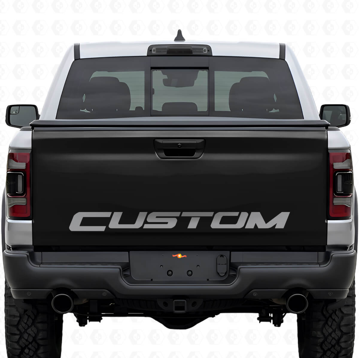 Vinilo adhesivo personalizado en negro para la puerta trasera de Dodge Ram Rebel