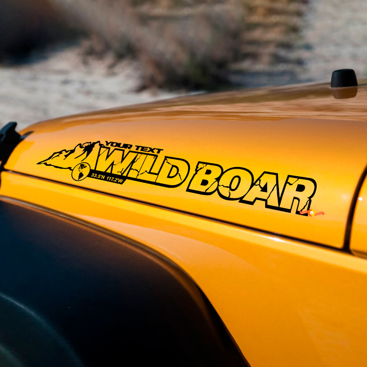 Calcomanía de vinilo para capó estilo montaña de jabalí para Jeep Rubicon JK