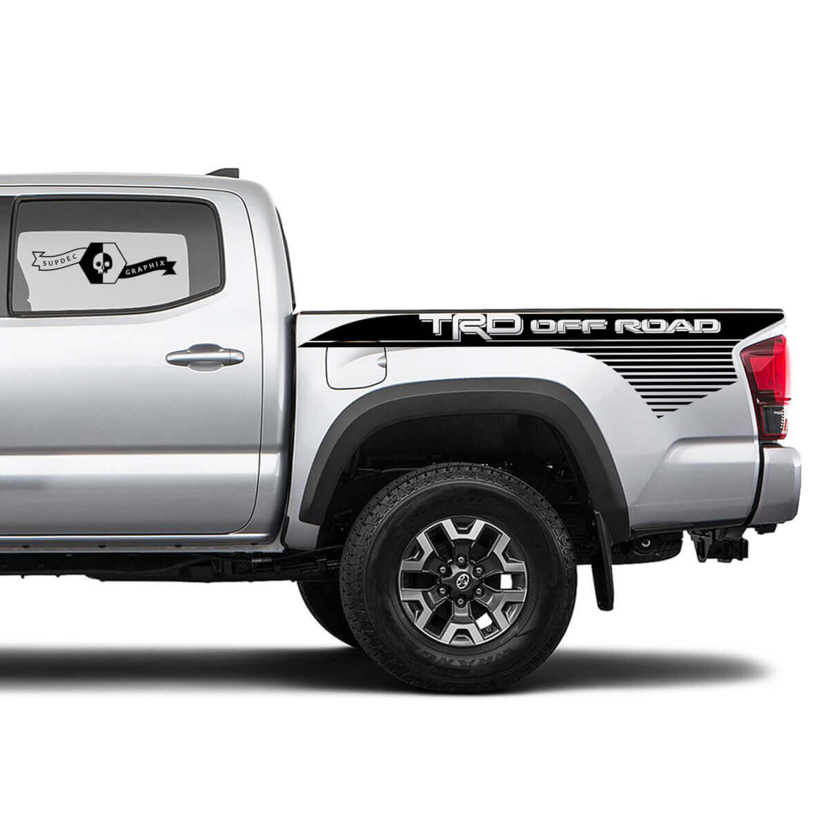 2 Juego de pegatinas de calcomanías para Toyota Trd Off-Road Tacoma Rayas Calcomanía Pegatina Cama Gráfica Lateral ENVOLVENTE
