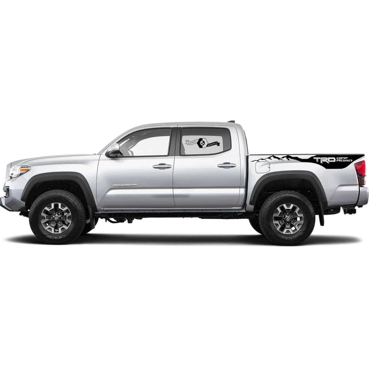 2 Juego de calcomanías para Toyota Tacoma Trd Off Road Montañas Cama Calcomanía Gráfica Lateral WRAP
