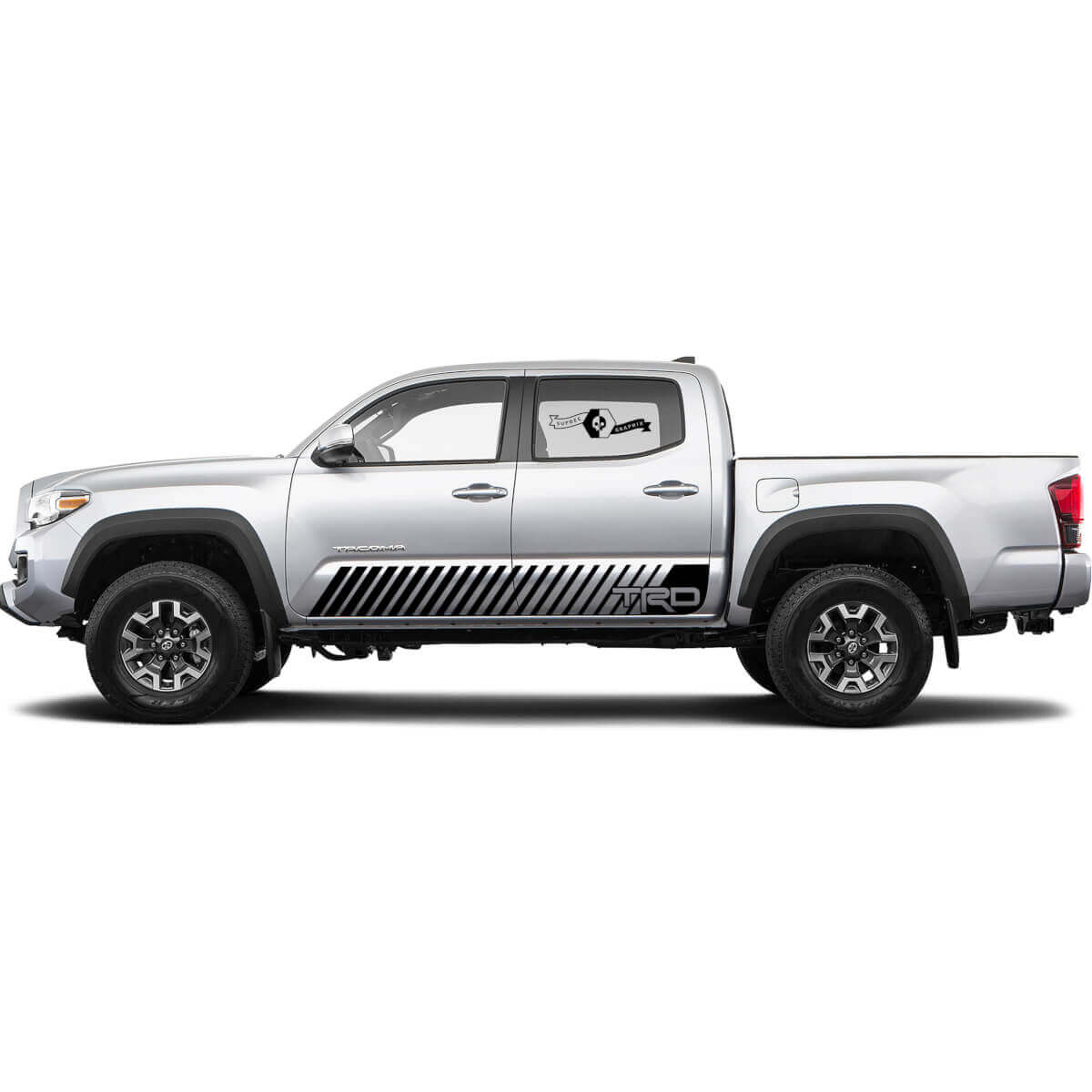2 Juego de calcomanías para Toyota Trd Tacoma Franja Puertas Envoltura Panel lateral Calcomanía Gráfica
